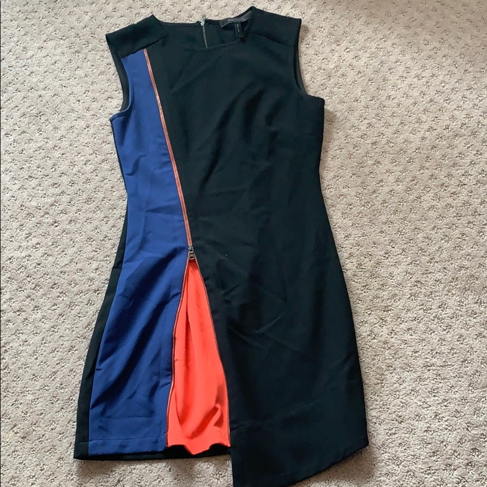 BCBG fitted zip front dress